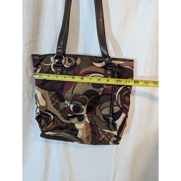 Vintage Rosetti Tote Shoulder Bag Brown Multicolor Floral Swirl Purse Y2K Retro - Picture 5 of 6